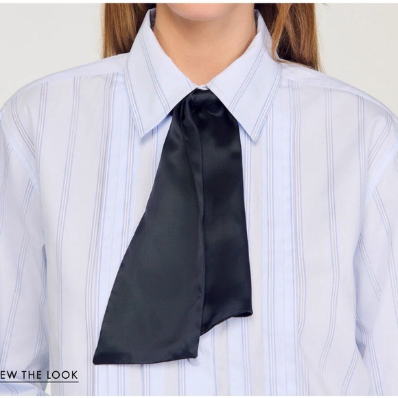 Sandro Cropped Shirt with Removable Tie - Picture 5 of 8